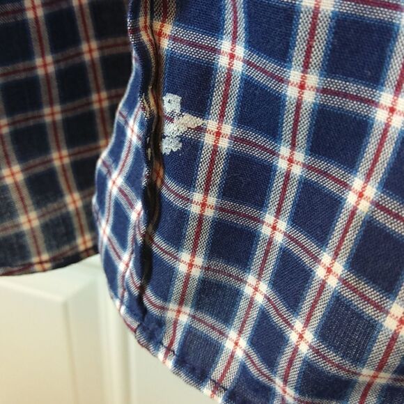 (3/$20) Plains blue plaid Pearl snap shirt - Picture 8 of 13